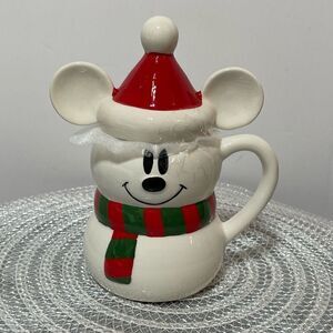 Disney Mickey Mouse Christmas Mug with Santa Lid NWT